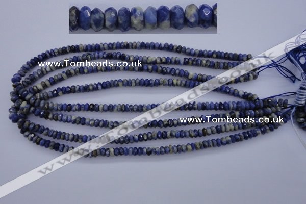 CSO31 15.5 inches 3*6mm faceted rondelle sodalite gemstone beads