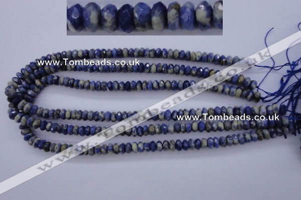 CSO32 15.5 inches 4*8mm faceted rondelle sodalite gemstone beads