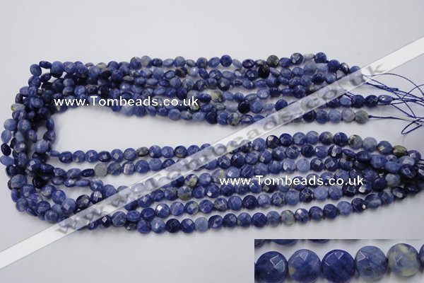 CSO35 15.5 inches 6mm faceted coin sodalite gemstone beads