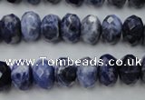 CSO353 15.5 inches 8*12mm faceted rondelle natural sodalite beads