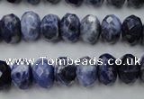 CSO353 15.5 inches 8*12mm faceted rondelle natural sodalite beads