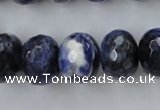 CSO356 15.5 inches 12*16mm faceted rondelle natural sodalite beads