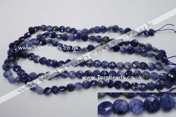 CSO36 15.5 inches 8mm faceted coin sodalite gemstone beads