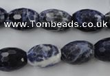 CSO363 15.5 inches 12*16mm faceted rice natural sodalite beads