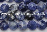 CSO37 15.5 inches 10mm faceted coin sodalite gemstone beads