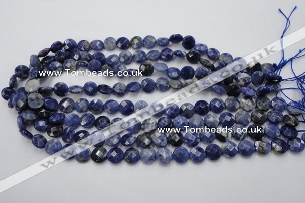 CSO37 15.5 inches 10mm faceted coin sodalite gemstone beads