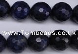 CSO415 15.5 inches 14mm faceted round dyed sodalite gemstone beads