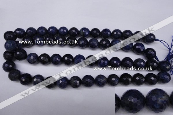 CSO415 15.5 inches 14mm faceted round dyed sodalite gemstone beads