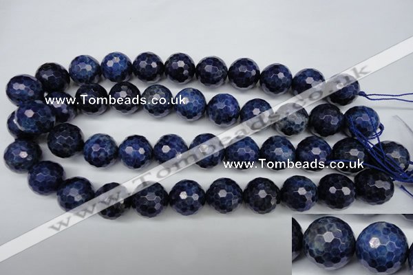 CSO417 15.5 inches 18mm faceted round dyed sodalite gemstone beads