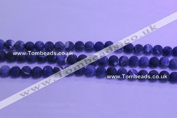 CSO455 15.5 inches 8mm round matte sodalite gemstone beads