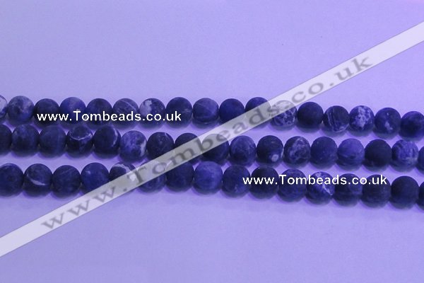 CSO456 15.5 inches 10mm round matte sodalite gemstone beads