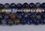 CSO510 15.5 inches 4mm round orange sodalite beads wholesale