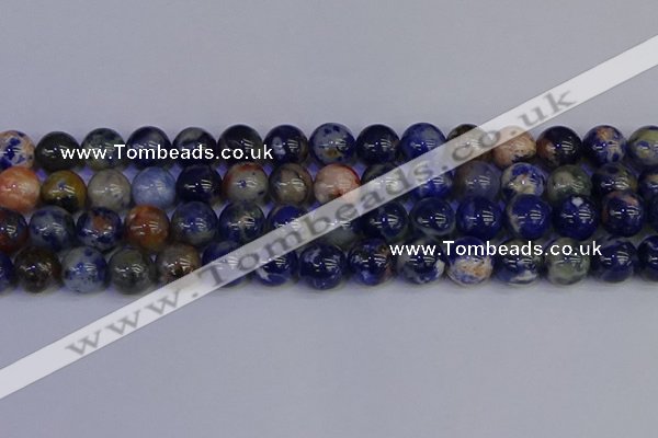 CSO515 15.5 inches 14mm round orange sodalite beads wholesale