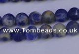 CSO521 15.5 inches 6mm round matte orange sodalite beads wholesale