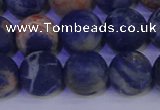 CSO525 15.5 inches 14mm round matte orange sodalite beads wholesale