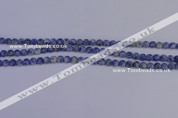 CSO530 15.5 inches 4mm round matte African sodalite beads wholesale