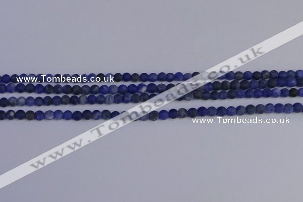 CSO540 15.5 inches 4mm round matte sodalite beads wholesale