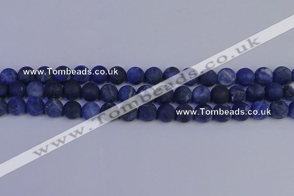 CSO544 15.5 inches 12mm round matte sodalite beads wholesale