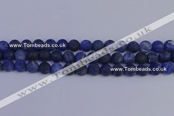 CSO545 15.5 inches 14mm round matte sodalite beads wholesale