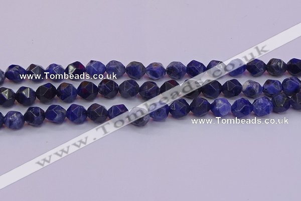 CSO553 15.5 inches 10mm faceted nuggets sodalite gemstone beads