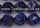 CSO554 15.5 inches 12mm faceted nuggets sodalite gemstone beads