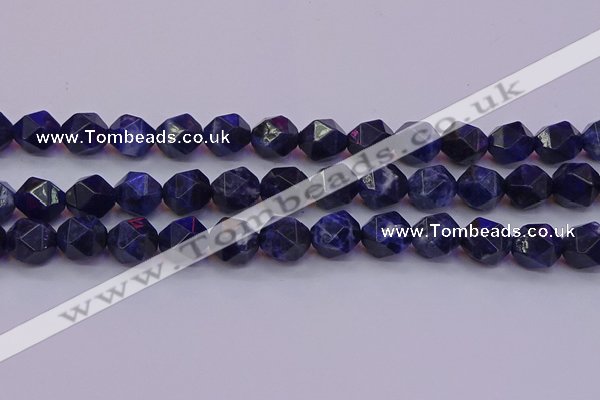 CSO554 15.5 inches 12mm faceted nuggets sodalite gemstone beads