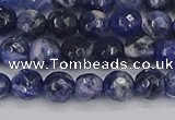 CSO559 15.5 inches 6mm faceted round sodalite gemstone beads