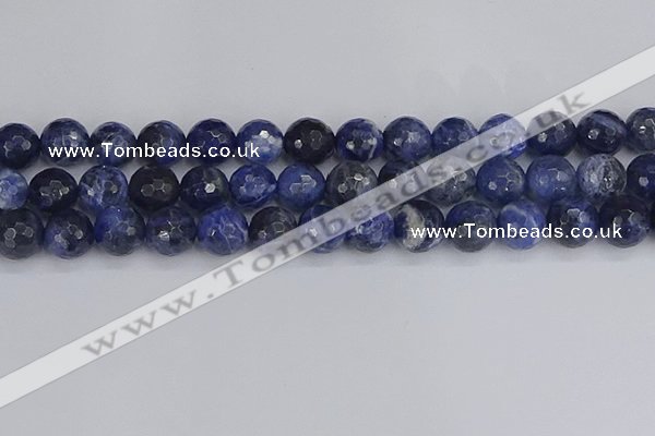 CSO562 15.5 inches 12mm faceted round sodalite gemstone beads