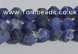 CSO565 15.5 inches 6mm faceted nuggets matte sodalite beads