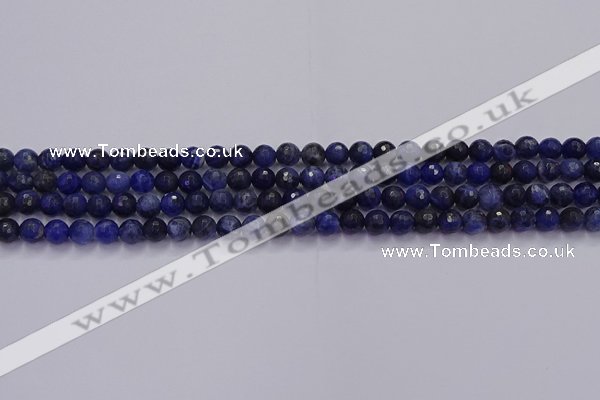 CSO600 15.5 inches 4mm faceted round sodalite gemstone beads