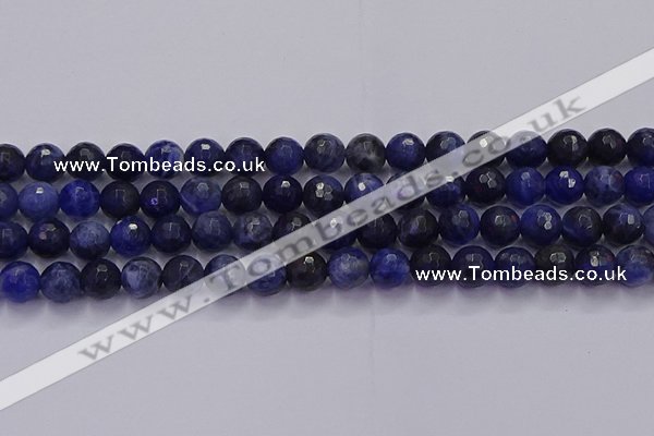 CSO603 15.5 inches 10mm faceted round sodalite gemstone beads