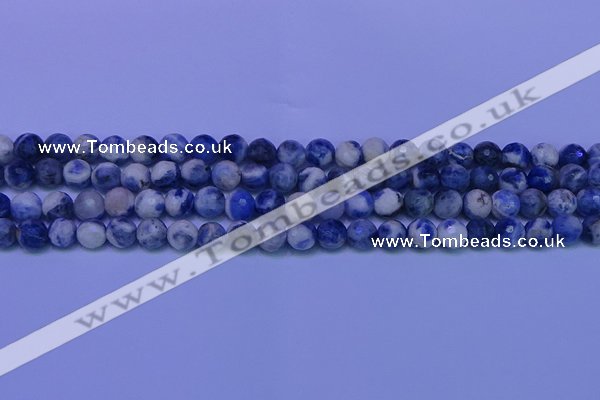 CSO622 15.5 inches 8mm faceted round AB grade sodalite beads