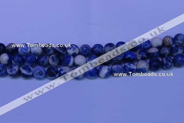 CSO624 15.5 inches 12mm faceted round AB grade sodalite beads