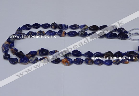 CSO640 15.5 inches 10*12mm - 12*16mm freeform orange sodalite beads