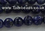 CSO643 15.5 inches 8mm faceted round sodalite gemstone beads