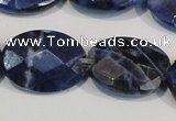 CSO68 15.5 inches 13*18mm faceted oval sodalite gemstone beads wholesale