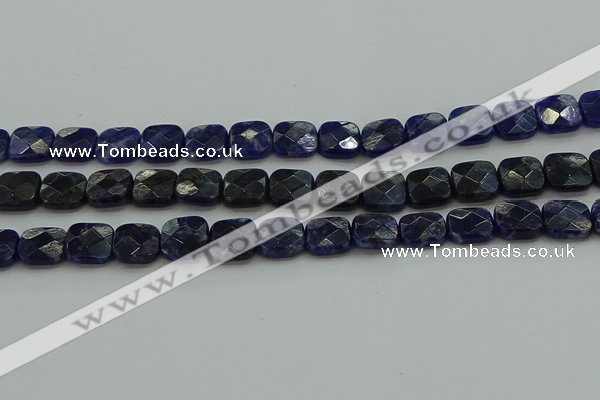 CSO725 15.5 inches 10*10mm faceted square sodalite gemstone beads