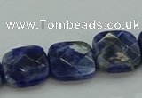 CSO726 15.5 inches 12*12mm faceted square sodalite gemstone beads