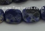 CSO727 15.5 inches 14*14mm faceted square sodalite gemstone beads