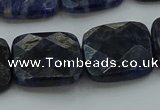 CSO728 15.5 inches 16*16mm faceted square sodalite gemstone beads