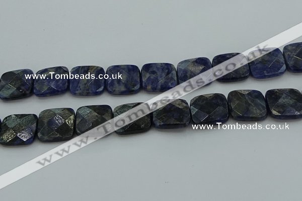 CSO729 15.5 inches 18*18mm faceted square sodalite gemstone beads