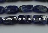 CSO735 15.5 inches 8*12mm faceted rectangle sodalite gemstone beads