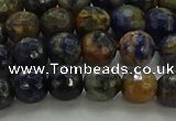 CSO752 15.5 inches 8mm faceted round orange sodalite beads