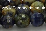 CSO755 15.5 inches 14mm faceted round orange sodalite beads