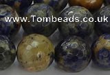CSO756 15.5 inches 16mm faceted round orange sodalite beads