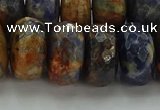 CSO767 15.5 inches 10*18mm faceted rondelle orange sodalite beads