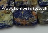 CSO785 15.5 inches 25*25mm faceted square orange sodalite beads