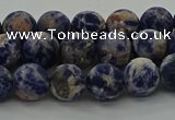 CSO802 15.5 inches 8mm round matte orange sodalite gemstone beads