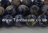 CSO803 15.5 inches 10mm round matte orange sodalite gemstone beads