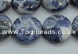 CSO81 15.5 inches 20mm flat round sodalite gemstone beads wholesale